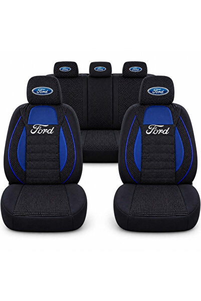 Autohelix MSA Set universal de huse pentru scaune sport, albastru cu negru, p...