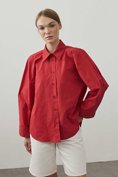 Fahhar Adjustable Cuff Shirt Red