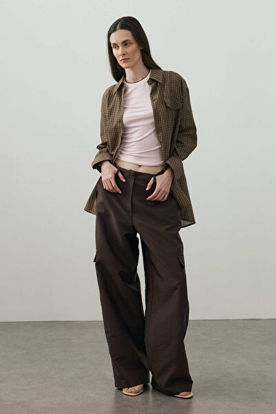Fahhar Straight Cargo Pants Brown