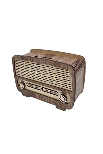 Dekoratif Ahşap Radyo Kumbara