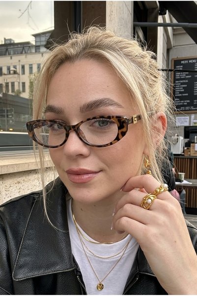MACERATİ Garden Slim Leopard Frame Blue Light Protection Ultra Light Women's Blue Block Glasses