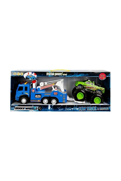 Maxx Wheels Set camion transportor cu masina de teren,