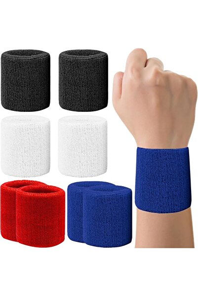 GENERAL 8 Pack Wrist Sweatbands Tennis Wrist Bands Absorbent Sweat Band for M...