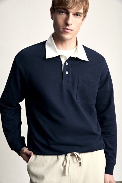 DeFacto Men's Sweat I3625Ax/Nv64 Navy
