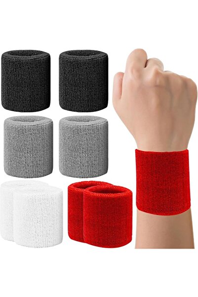 GENERAL 8 Pack Wrist Sweatbands Tennis Wrist Bands Absorbent Sweat Band for M...