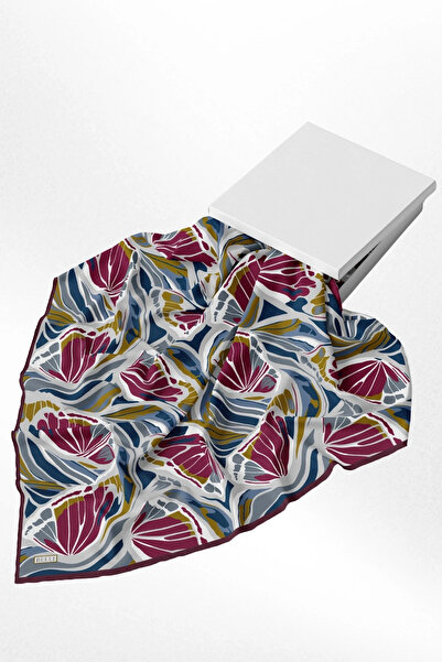 Karma Desenli %100 Twill İpek Eşarp 4417D