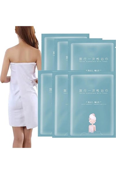 NALACAL 6PCS Disposable White Cotton Bath Towels, Large Shower Towels in Cott...