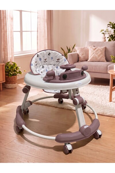 Fun Moment Foldable Baby Walker with Adjustable Height and Musical Toys