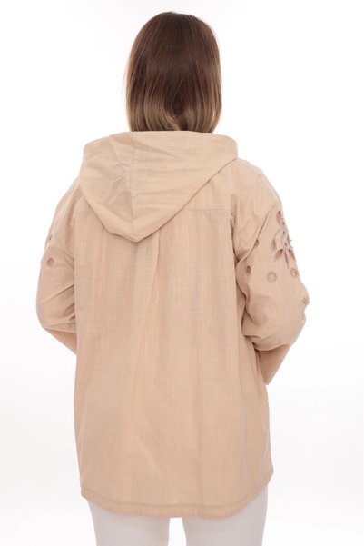 Lady Majestic Plus Size 100% Cotton Hooded Cardigan – Comfortable and Stylish Design - 44462