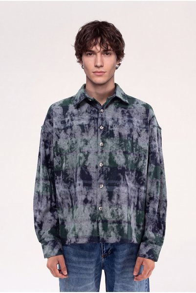 Machinist Men's Plaid Long Sleeve Oversize Shirt Forest