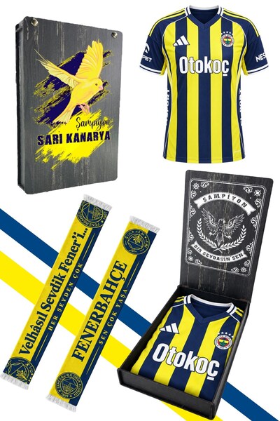 Fenerbahçe Orijinal Lisanslı 2025/26 Çubuklu Forma + Şal Kaşkol Set Hediyeli ...