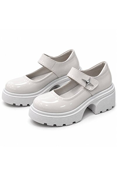 PATRON SHOES Women's Shiny Buckle Mary Jane Thick-Soled Platform Shoes