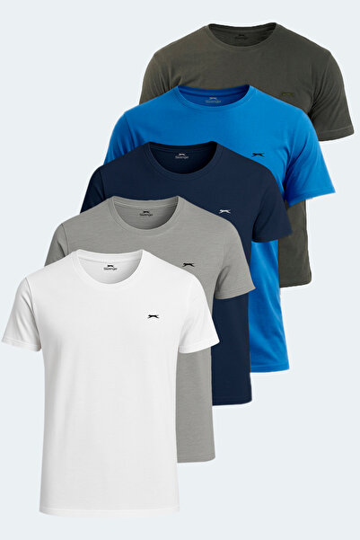 Slazenger Sander Ktn Set of 5 Men's White - Black - Gray - Khaki - Saks Blue ...