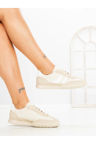 mei Sneakers dama bej din material textil si piele ecologica Etalira