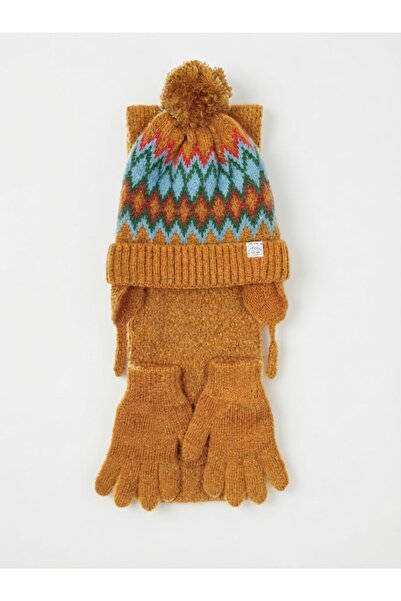 Fonem Fo 5204 Baclı 3-Piece Scarf Beanie Glove Set