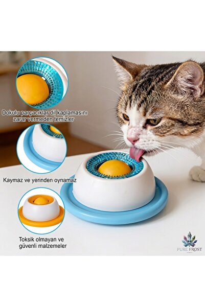 Pure Frostt Kedi Köpek Yavaş Yeme ve Yalama Kabı – Sıvı Ödül Maması İçin, Kay...