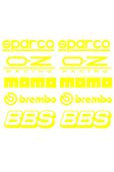 Oracal Set of 2 Racing Car Sticker Sets – Sparco, O.Z Racing, Momo, Brembo an...