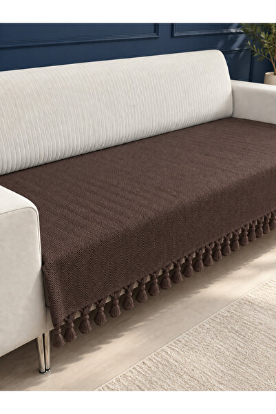 Nest Touch Nola 115x200 cm Yıkanabilir Saçaklı Koltuk Örtüsü – Şık Dokulu Kan...