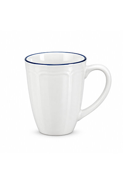 AKDC Luhpar Ceramic Mug White with Blue Rim - 350ml