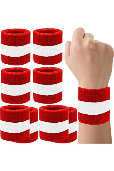 GENERAL 8 Pack Wrist Sweatbands Tennis Wrist Bands Absorbent Sweat Band for M...