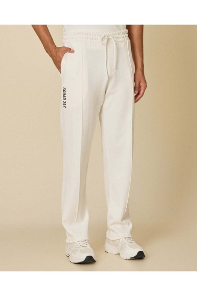 REDTAG Men Ivory Printed Track Pants