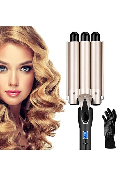 GENERAL Trager Land Hair Curling Device, 3-Barrel Hair Curler with Lcd Temper...