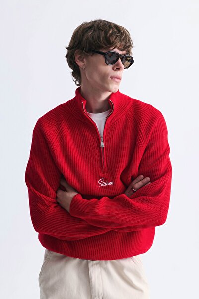 VAMOSCLO Fermuar Kapama Dik Yaka Sweatshirt