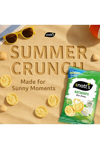 Snatt's Popped Chips Sour Cream 75g | Baked Not Fried | 100% Natural & Gluten-Free | Light & Crunchy Low Fat Crisps | Guilt-Free Healthy Snack | Lunchbox & On-the-Go