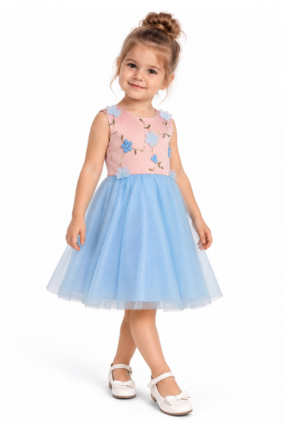 Atelier Anca Socolovschi Rochie fete, roz/albastru stil printesa