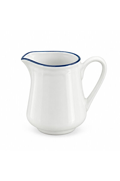 AKDC Luhpar Ceramic Creamer Jug White with Blue Rim - 300ml