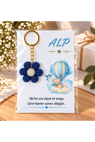 LMS GİFT Doğum , Mevlit , Diş Buğdayı , Baby Shower Boncuk Çiçek Anahtarlık H...