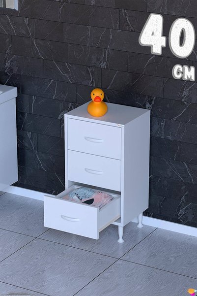Modilayn SÖKE 40 cm Çok Amaçlı 3 Derin Çekmeceli Komidin
