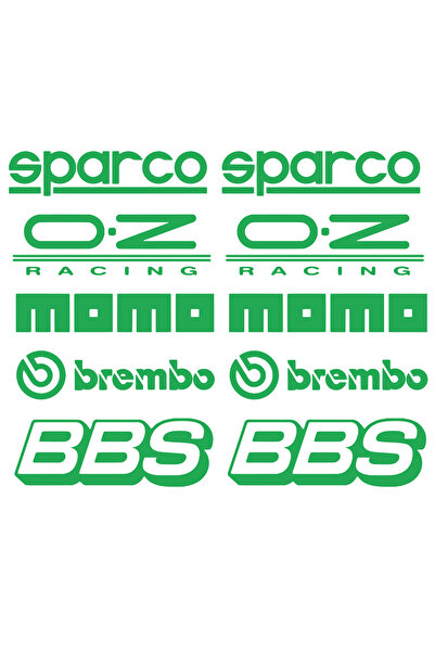 Oracal Set of 2 sets of Auto Racing Stickers – Sparco, O.Z Racing, Momo, Brem...