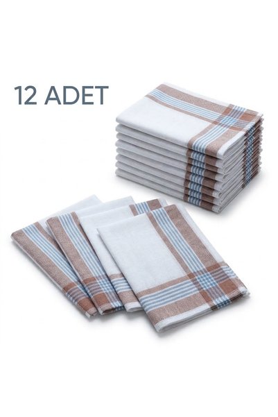 ASPA 12'li Mendil Seti 30x30 cm Pamuklu Hediyelik Okuluk Mendiller Günlük Kul...