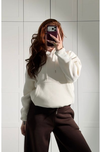 ayşenur Dinçer butik Wings Taşlı Sweatshirt Beyaz