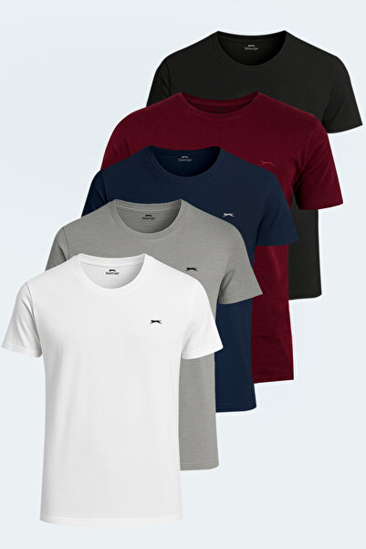 Slazenger SANDER KTN Σετ 5 τεμαχίων Ανδρικό T-Shirt σε Λευκό - Γκρι - Μαύρο -...