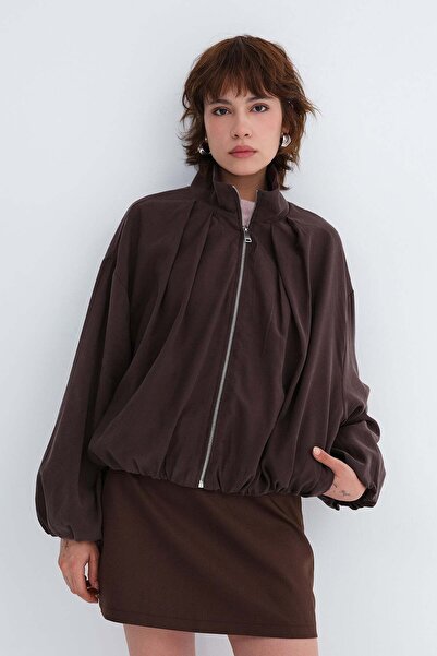 Addax Zippered Stand Collar Jacket C3649