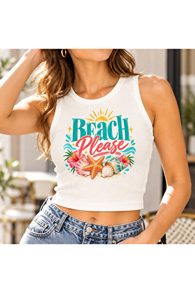 Bk Gift Zero Sleeve Ribbed Crop Blouse - Flexible Lycra Casual Crop-7