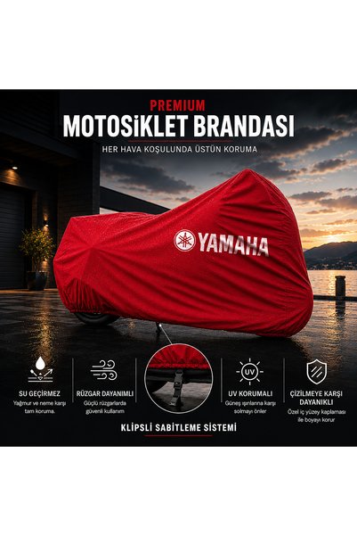 YAMAHA BW's 125 Kırmızı Motosiklet Branda Su Geçirmez Motor Branda