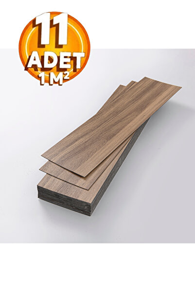 BienHome 11 Adet, 60x15 Cm 1 m² Doğal Ceviz Tonlarında Esnek Yıkanabilir Kesi...