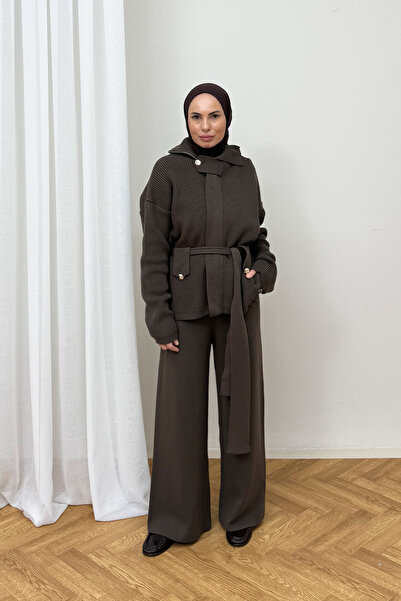 Melike Tatar Kuşaklı Triko Takım 87-2680