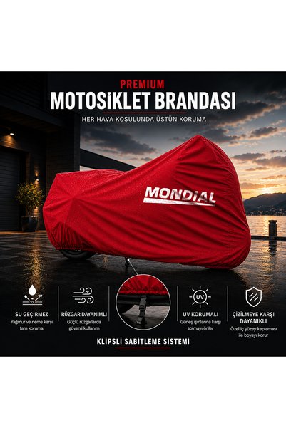 MONDİAL X-TREME MAX 200 Kırmızı Motosiklet Branda Su Geçirmez Motor Branda