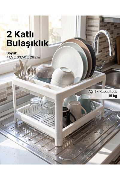 Özmet 2 Katlı Bulaşıklık ve Tabaklık Organizer