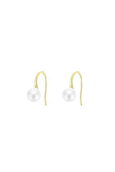 Be Special Cercei din argint 925 placat cu aur de 14k cu perle