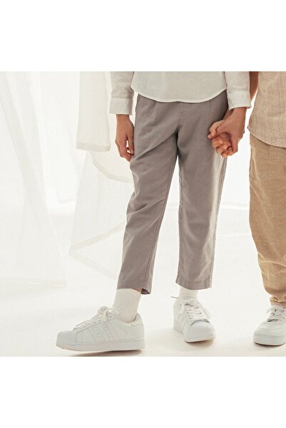 Giordano Kids' Regular Fit Linen Cotton Cropped Pants