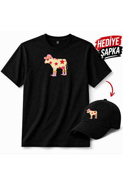 barsdepo Tricou cu imprimeu Vaca Stelară, Unisex, 100% BUMBAC (CU CADOU SURPR...