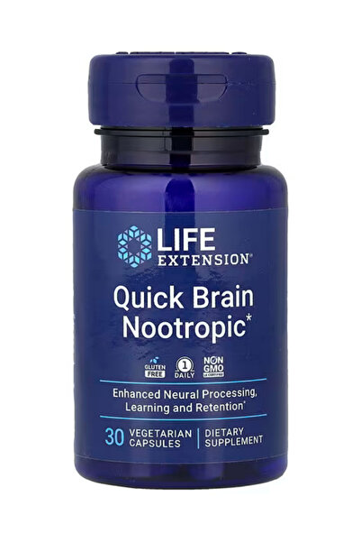 Life Extension Quick Brain Nootropic, Lutein Zeaxanthin Gotu Kola Bacopa 30 V...