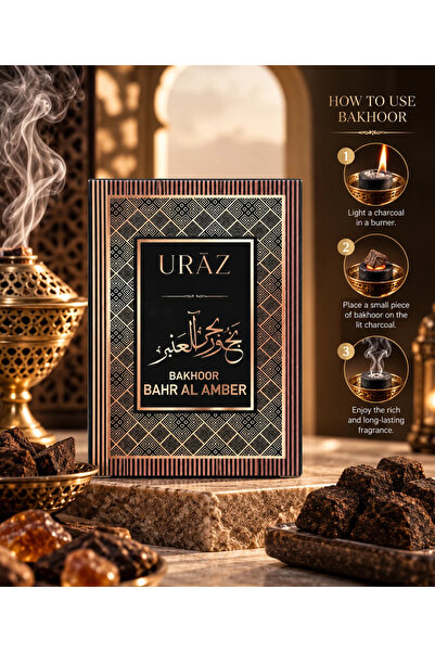 URAZ Bahr Al Amber Premium Oud Bakhoor Arabic Incense 40g – 9 Pieces