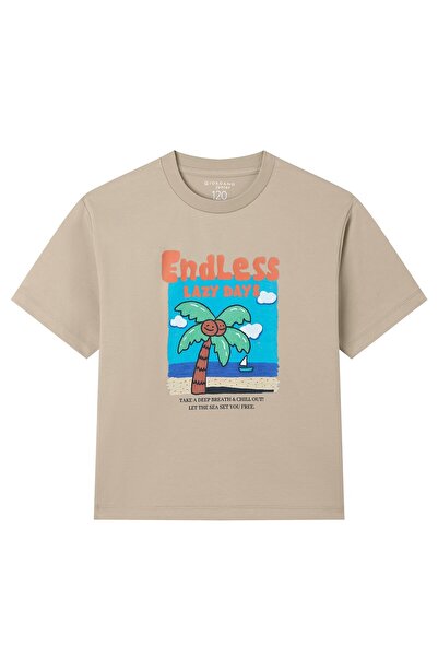 Giordano Junior's Crew Neck Short Sleeve Relaxed Print Tee