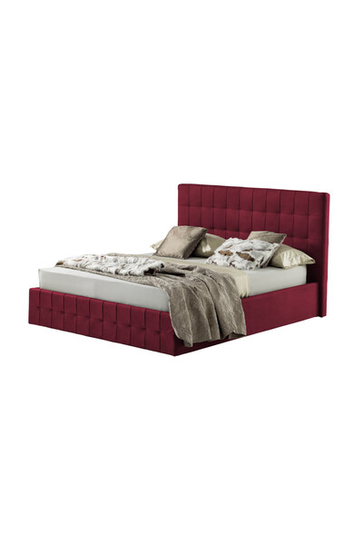 Timflex Pat cu Somiera Notturno PAL 140x200 cm Piele ecologica Bordo